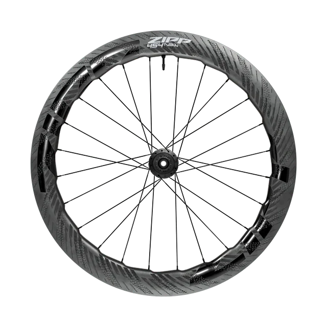 Zipp 454 NSW Tubeless Disc-brake Wheelset. Manufacturer reference photo; color and size may vary.