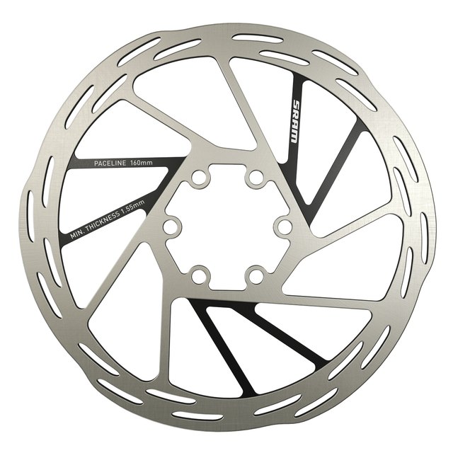 SRAM Paceline 140 mm 6-bolt Brake Rotor. Manufacturer reference photo; color and size may vary.