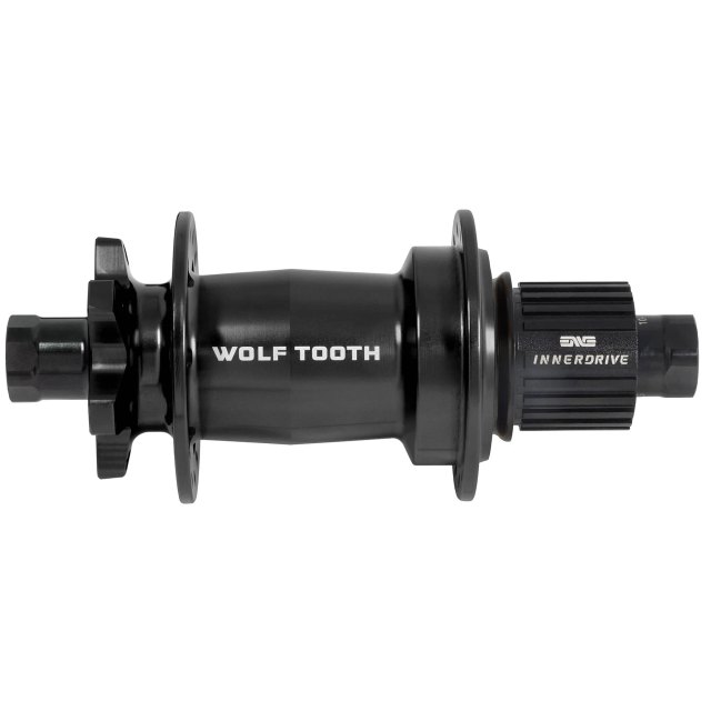 Wolf Tooth Components Mountain Rear Hub - J-Bend 6-Bolt Boost. Manufacturer reference photo; color and size may vary.