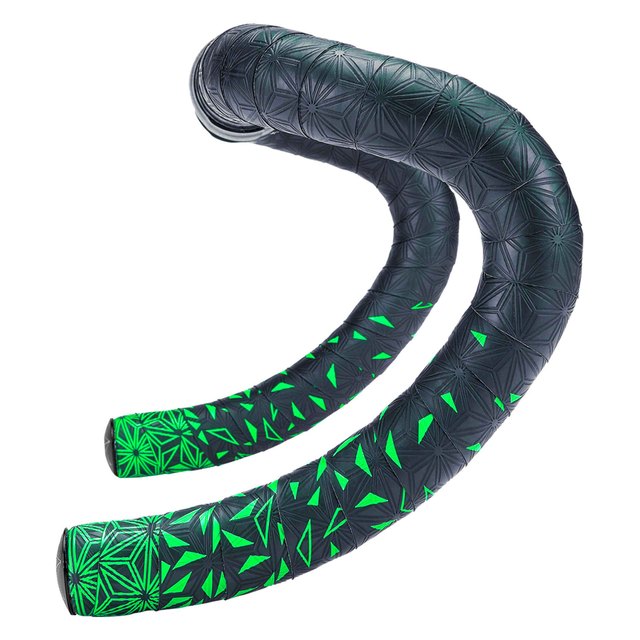 Supacaz Super Sticky Kush Star Fade 2.5 mm Bar Tape, Star Fade Neon Green; 2200 mm length; 30 mm width; 2.5 mm thickness; manufacturer code BT-53