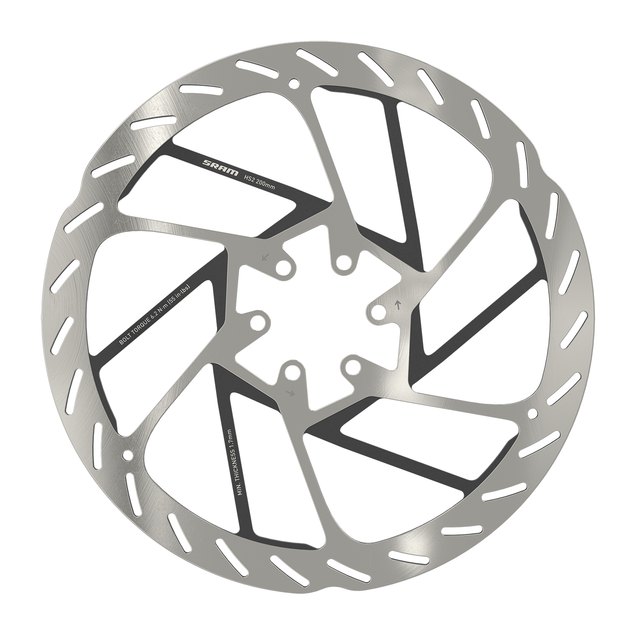 SRAM HS2 200 mm 6-bolt Brake Rotor. Manufacturer reference photo; color and size may vary.