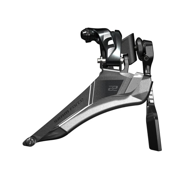 SRAM Force 22 Yaw Front Derailleur. Manufacturer reference photo; color and size may vary.