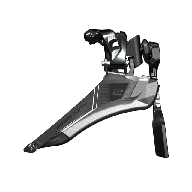 SRAM Force 22 Yaw Front Derailleur. Manufacturer reference photo; color and size may vary.