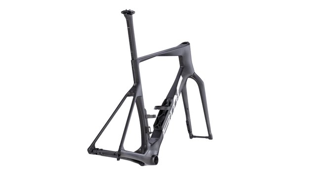BMC Teammachine R 01 Frameset in Lightweight Carbon VAR0, rear three-quarter studio view
