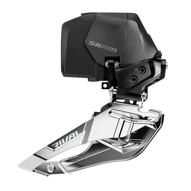 SRAM Rival AXS Front Derailleur. Manufacturer reference photo; color and size may vary.