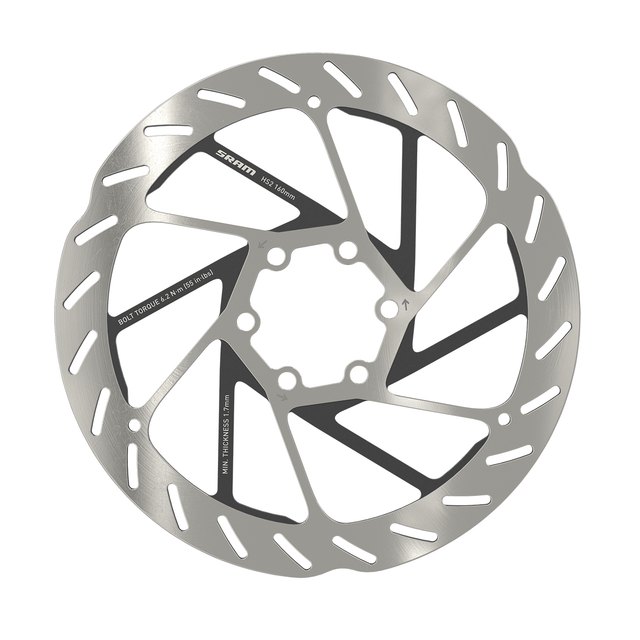 SRAM HS2 160 mm 6-bolt Brake Rotor. Manufacturer reference photo; color and size may vary.